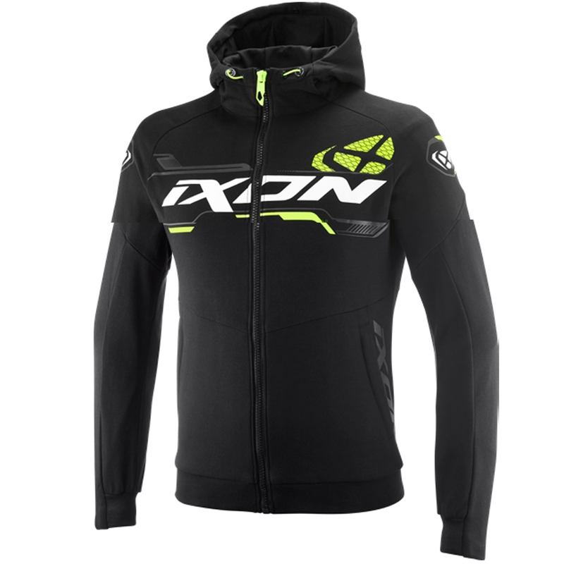 IXON Touchdown Ultra motocikla sporta krekls melns-balts-fluorescēti dzeltens