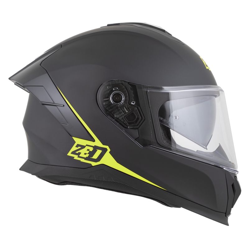 Pilna motocikla ķivere ZED K40 matēti melna-fluorescējoši dzeltena