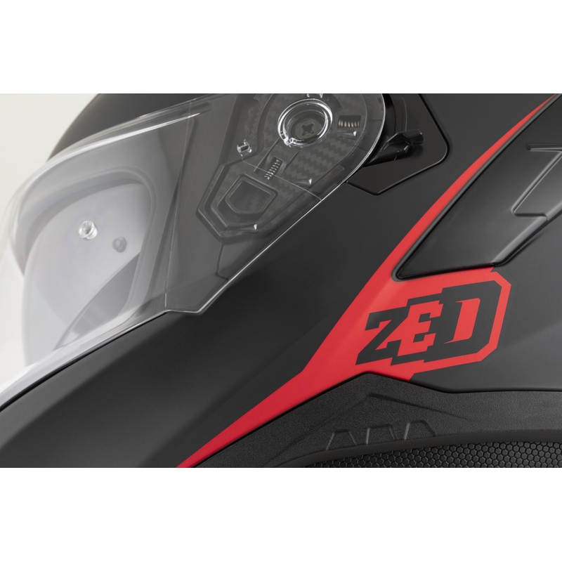 Pilna motocikla ķivere ZED K40 matēta melna-sarkana