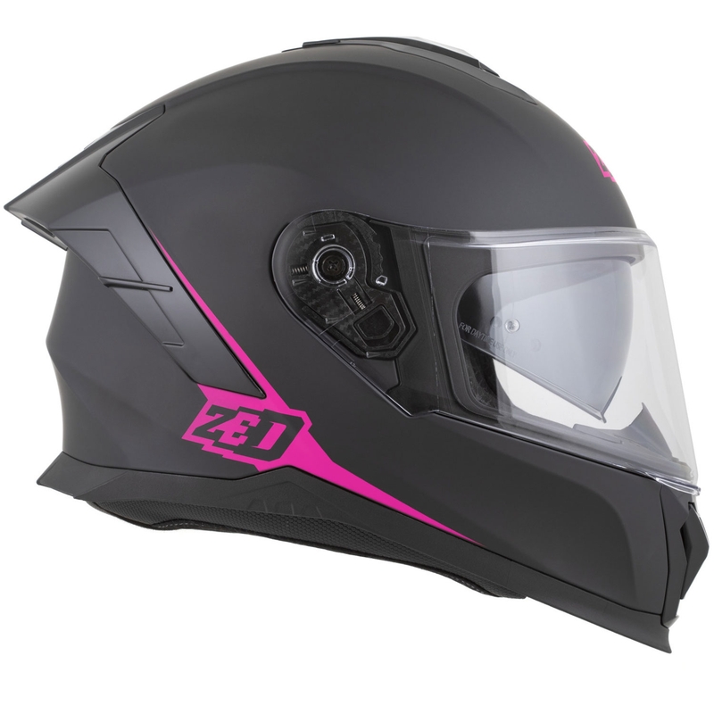 Pilna motocikla ķivere ZED K40 matēta melna-rozā