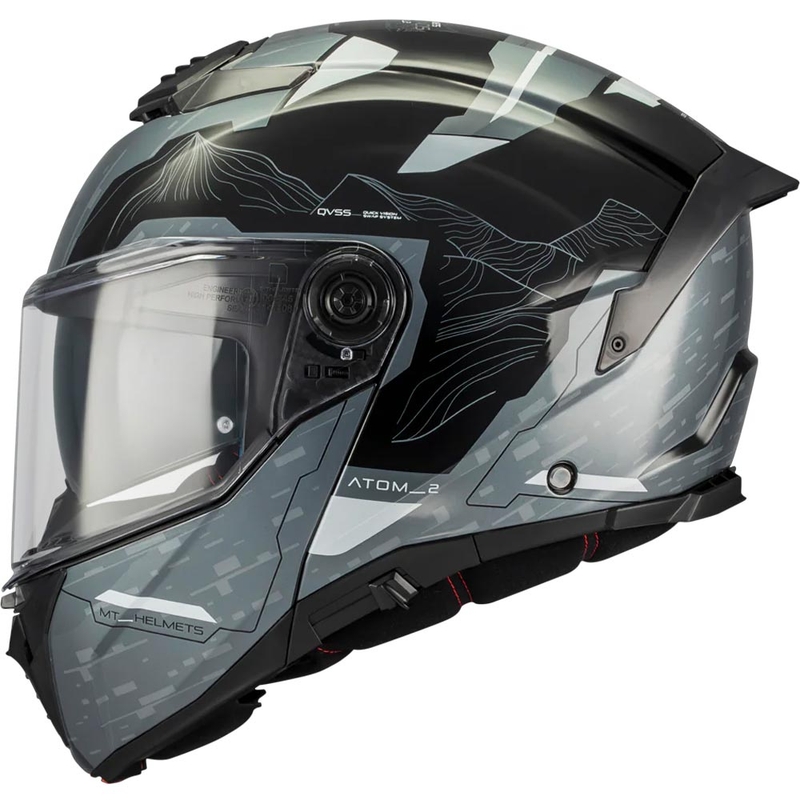 Atverama motocikla ķivere MT Atom 2 SV Highlands C2 melna-pelēka