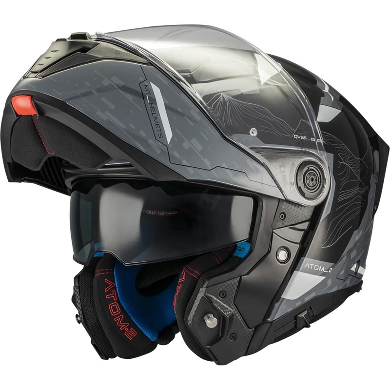 Atverama motocikla ķivere MT Atom 2 SV Highlands C2 melna-pelēka