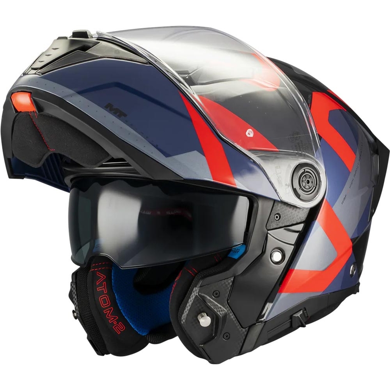Atverama motocikla ķivere MT Atom 2 SV Dexter B15 zila-melna-sarkana