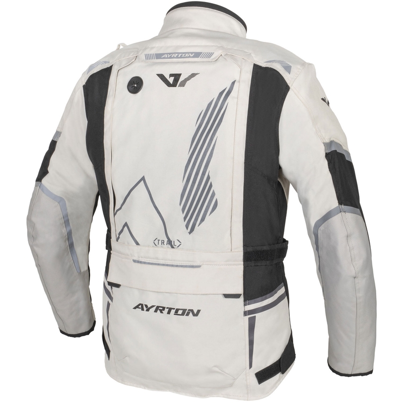 Ayrton Trail motocikla jaka, balta-melna-pelēka