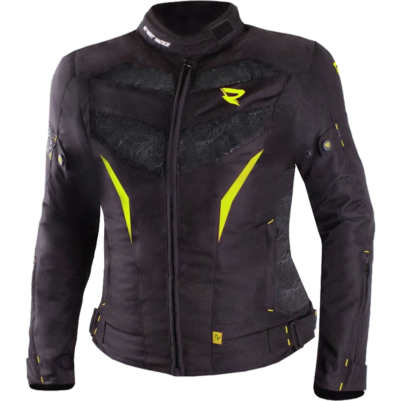 Sieviešu motocikla jaka Street Racer Rose Black-Fluo Yellow