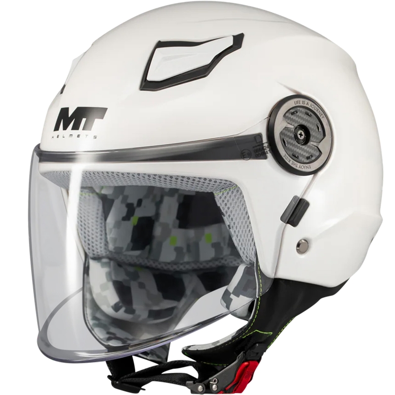 Bērnu atvērta motocikla ķivere MT Lite Pure A0 balta