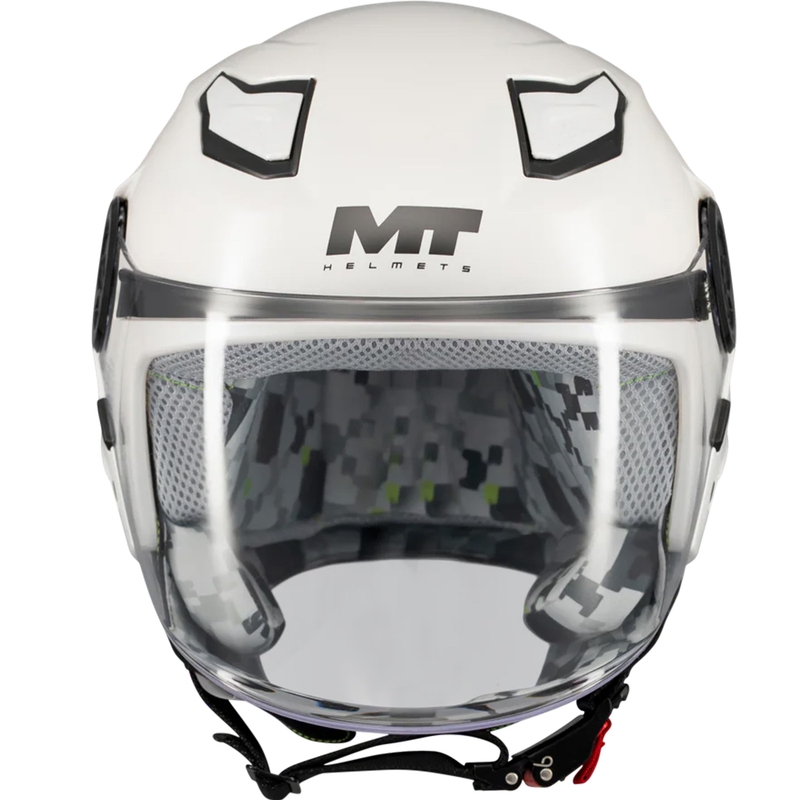 Bērnu atvērta motocikla ķivere MT Lite Pure A0 balta