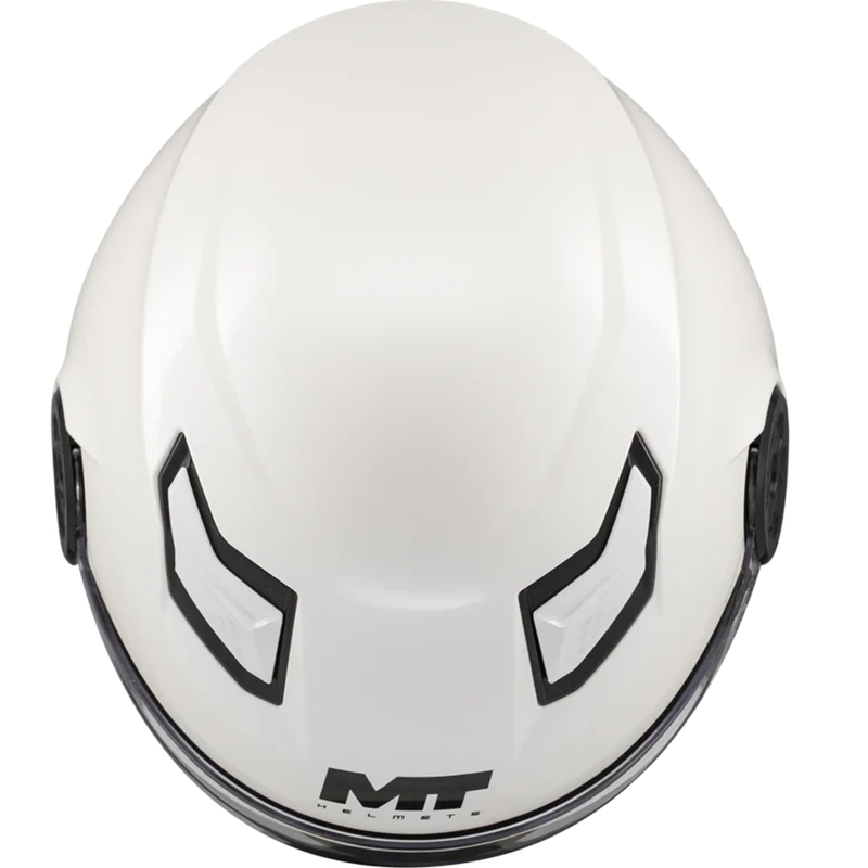 Bērnu atvērta motocikla ķivere MT Lite Pure A0 balta