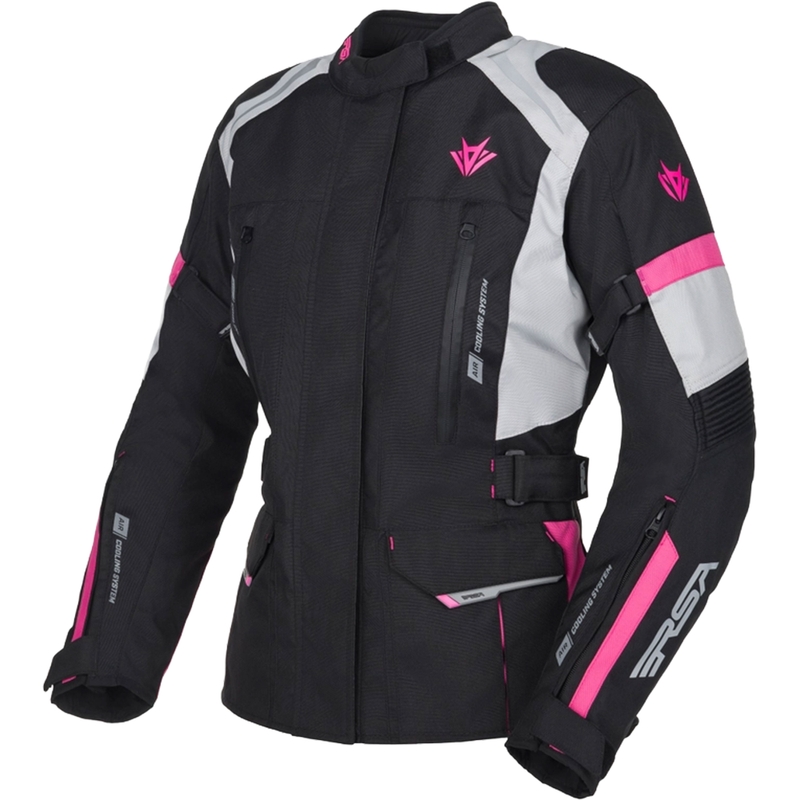 Sieviešu motocikla jaka RSA EXO 2 black-grey-pink