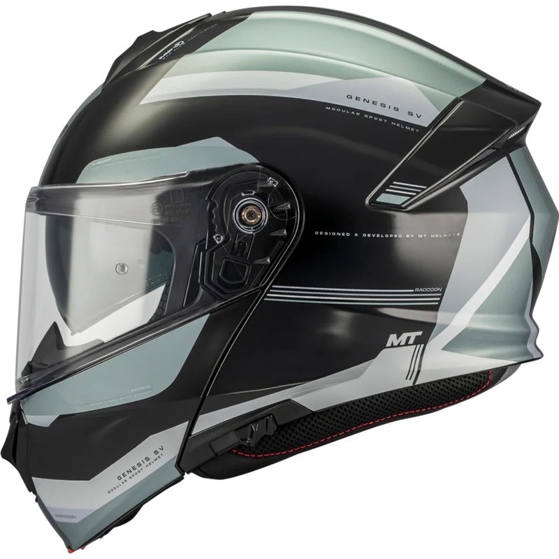 Atverama motocikla ķivere MT Genesis SV Raccoon B12 melna-pelēka