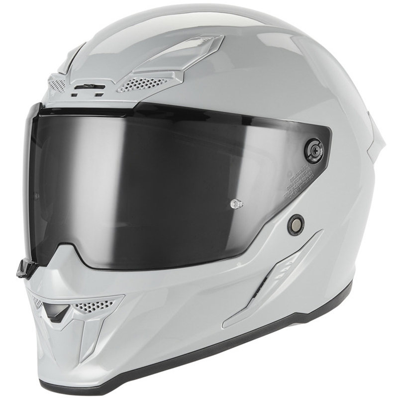 NOX Exclusive Goliath pilnas sejas motocikla ķivere pelēkbalta