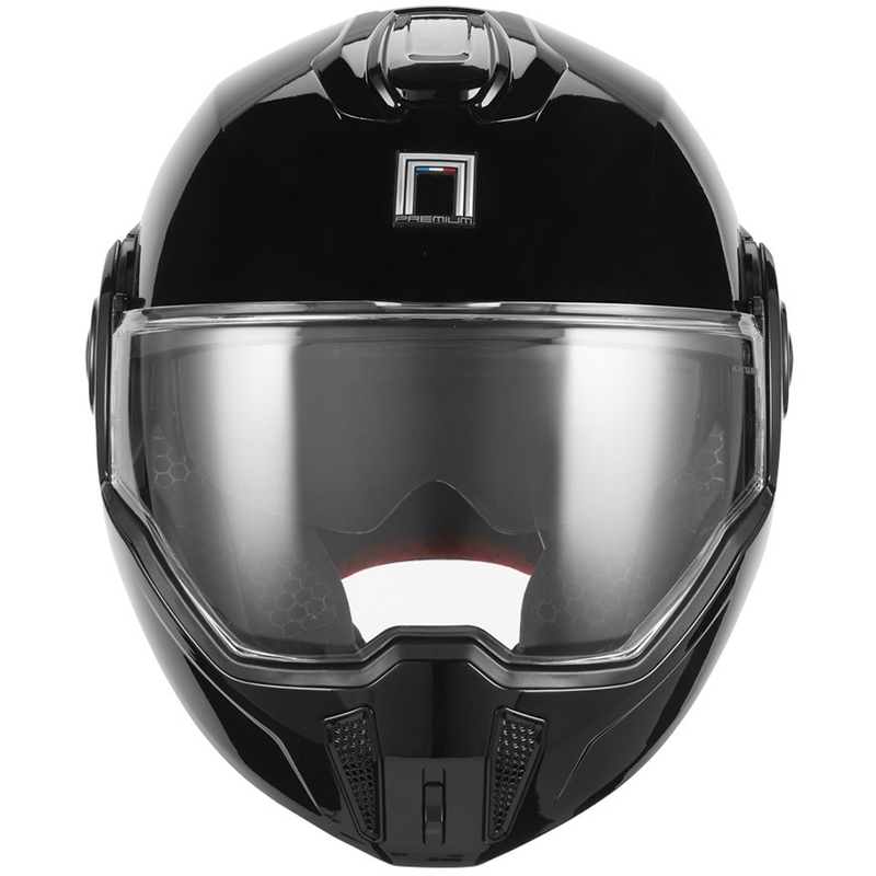 NOX PREMIUM Spinner atveramā motocikla ķivere, melna