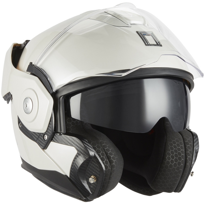 Atverama motocikla ķivere NOX PREMIUM Spinner balta
