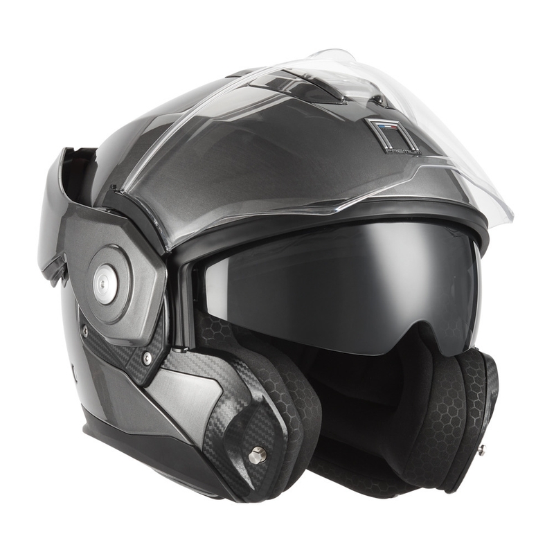 NOX PREMIUM Spinner atveramā motocikla ķivere, matēta titāna krāsa