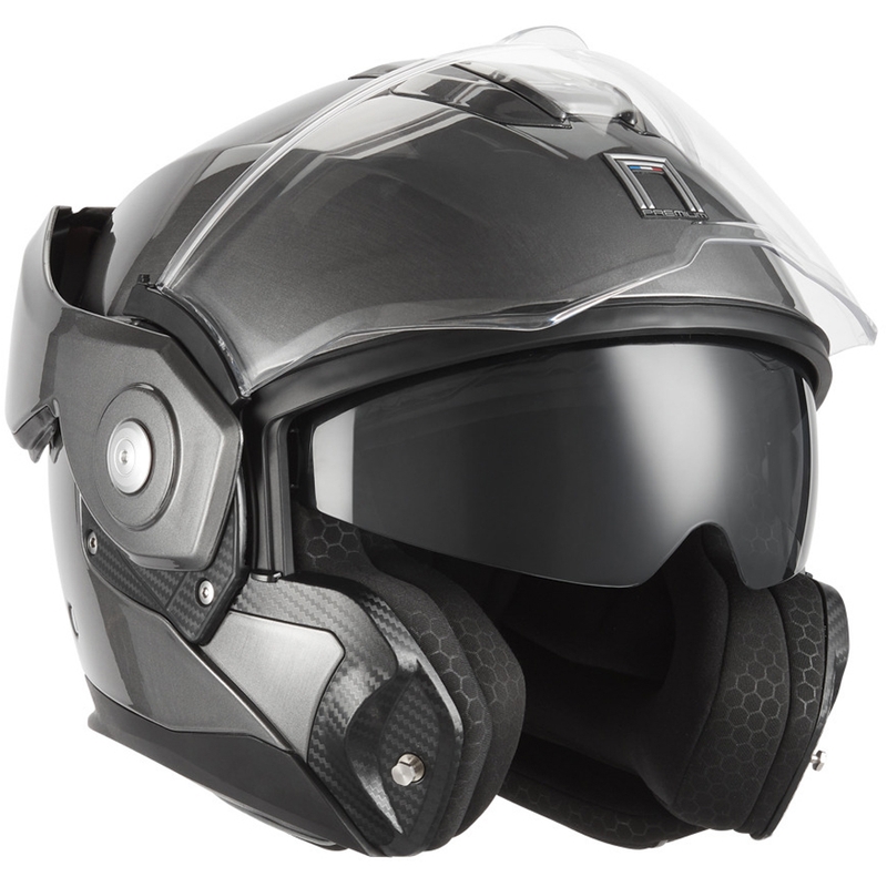 NOX PREMIUM Spinner atveramā motocikla ķivere, matēta titāna krāsa