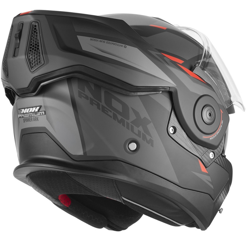 Atverama motocikla ķivere NOX PREMIUM Spinner Ark matēti melna-sarkana