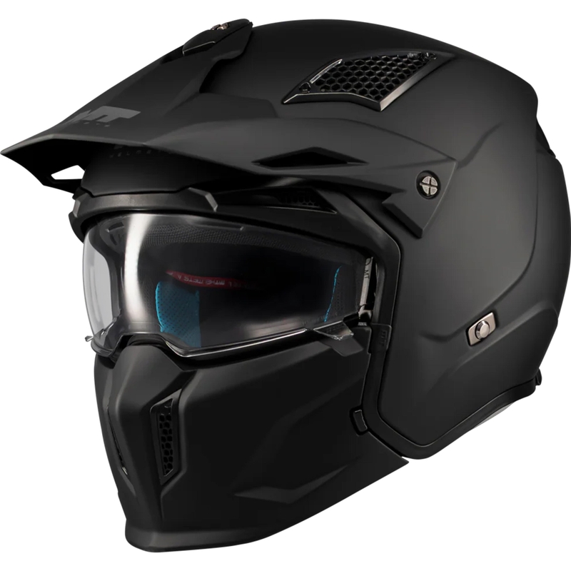 Modulāra motocikla ķivere MT Streetfighter SV S Pure A1 matēta melna