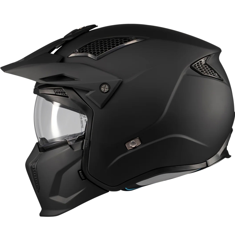 Modulāra motocikla ķivere MT Streetfighter SV S Pure A1 matēta melna