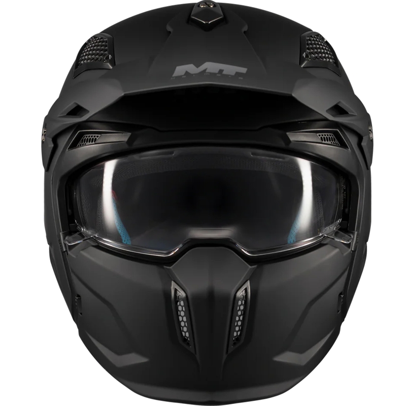 Modulāra motocikla ķivere MT Streetfighter SV S Pure A1 matēta melna