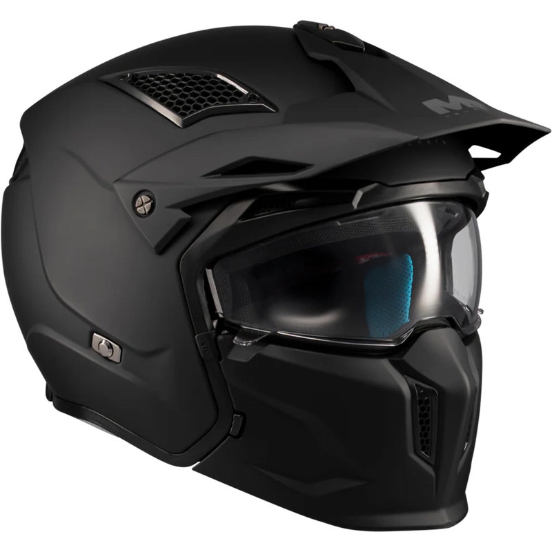 Modulāra motocikla ķivere MT Streetfighter SV S Pure A1 matēta melna
