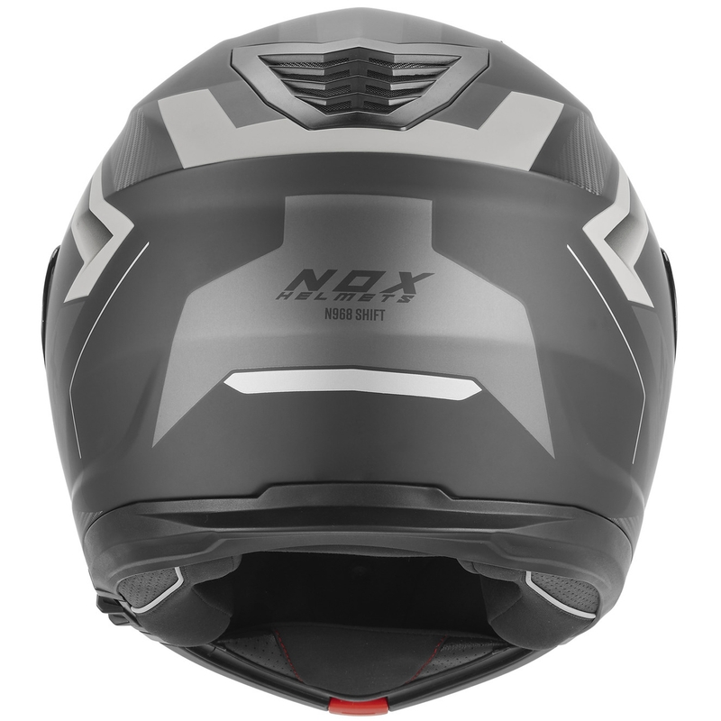 Atverama motocikla ķivere NOX N968 Shift matēti melna-sudraba