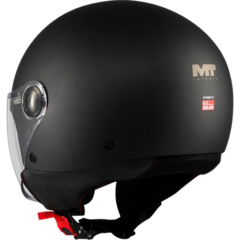 Atvērtā motocikla ķivere MT Street S Pure A1 matēta melna