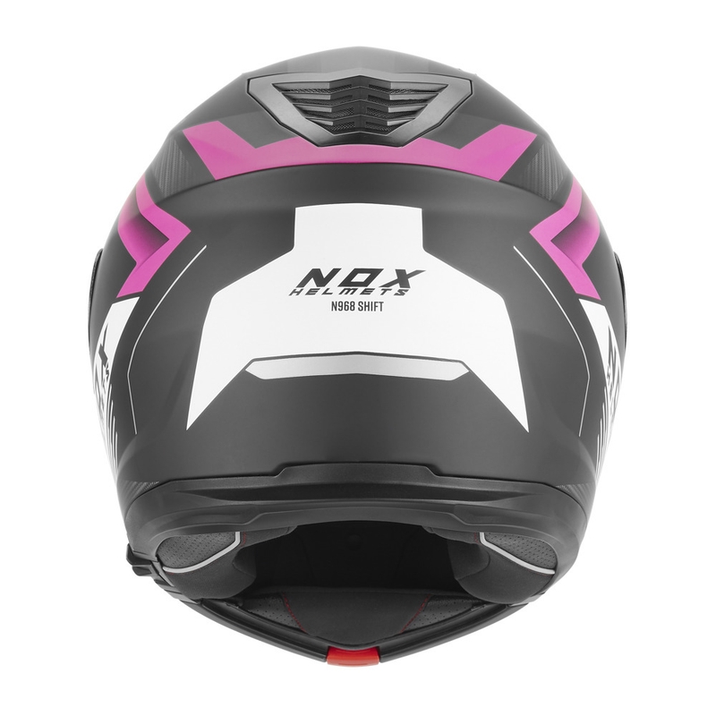 Atverama motocikla ķivere NOX N968 Shift matēta melna-balta-rozā