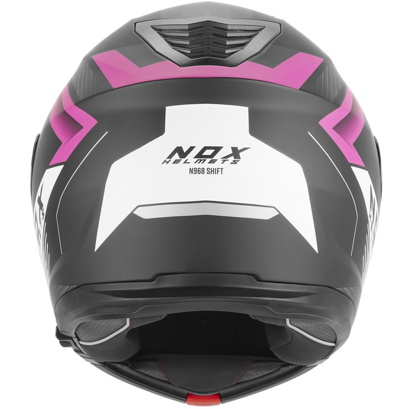 Atverama motocikla ķivere NOX N968 Shift matēta melna-balta-rozā