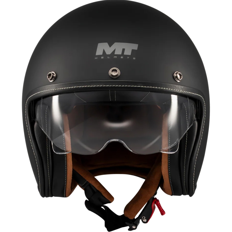 Atvērtā motocikla ķivere MT Lemans 2 SV S Pure A1 matēta melna