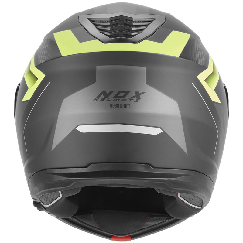Atverama motocikla ķivere NOX N968 Shift matēti melna-fluorēti dzeltena