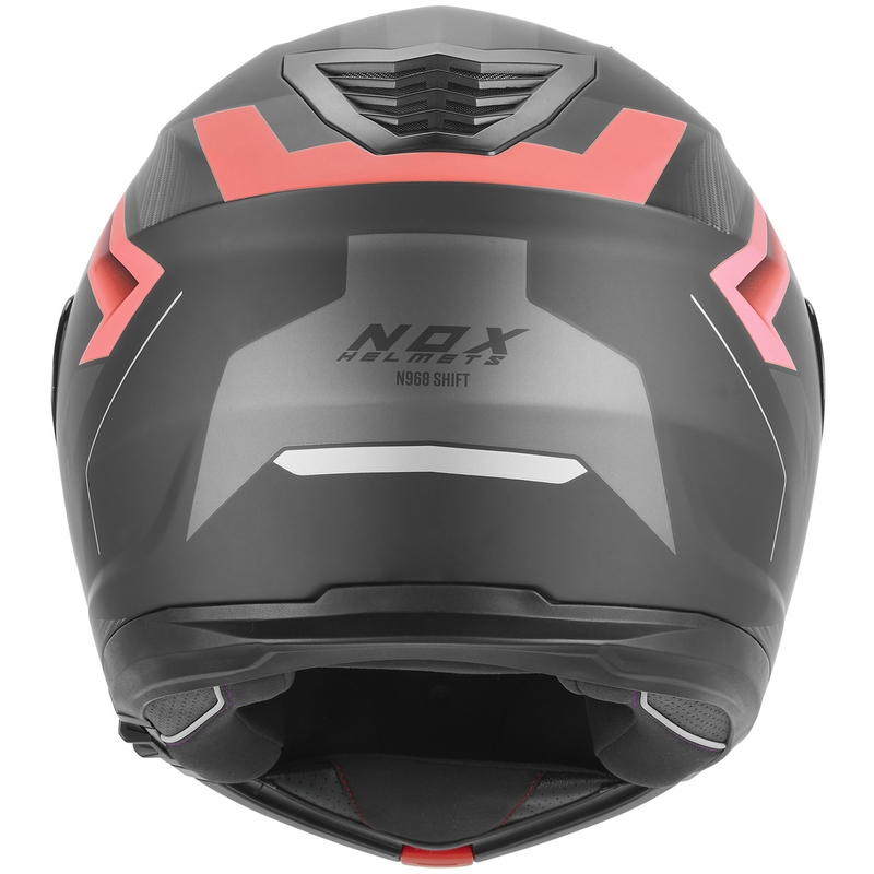 Atverama motocikla ķivere NOX N968 Shift matēti melna-sarkana