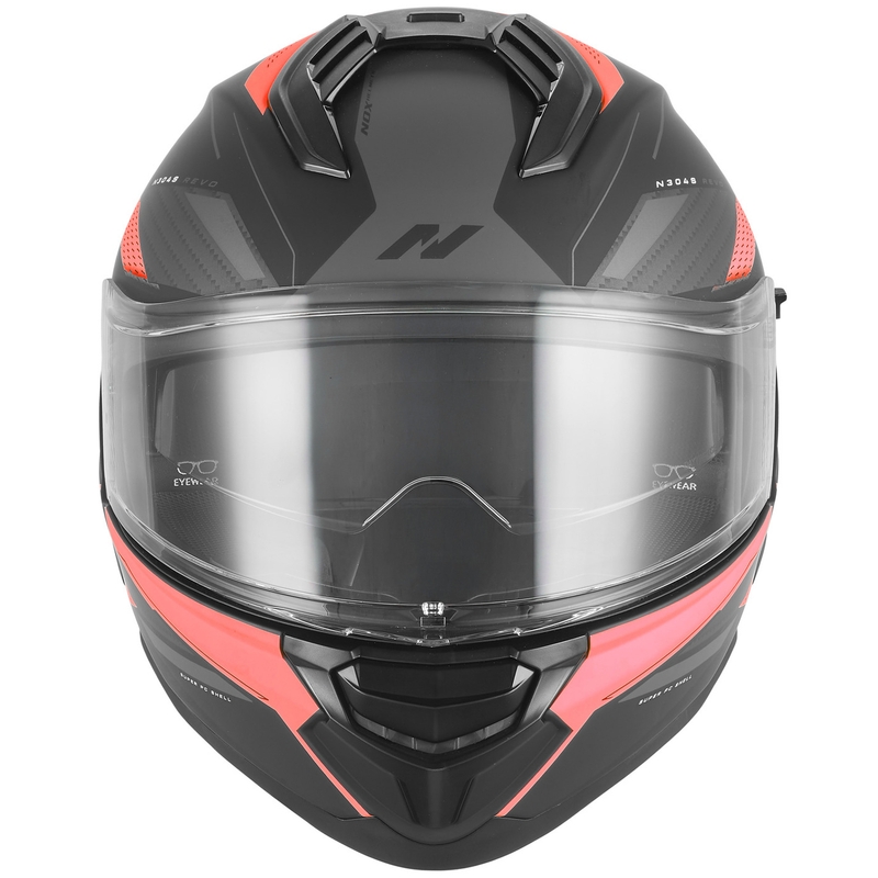 Pilna izmēra motocikla ķivere NOX N304-S REVO matēta melna-sarkana