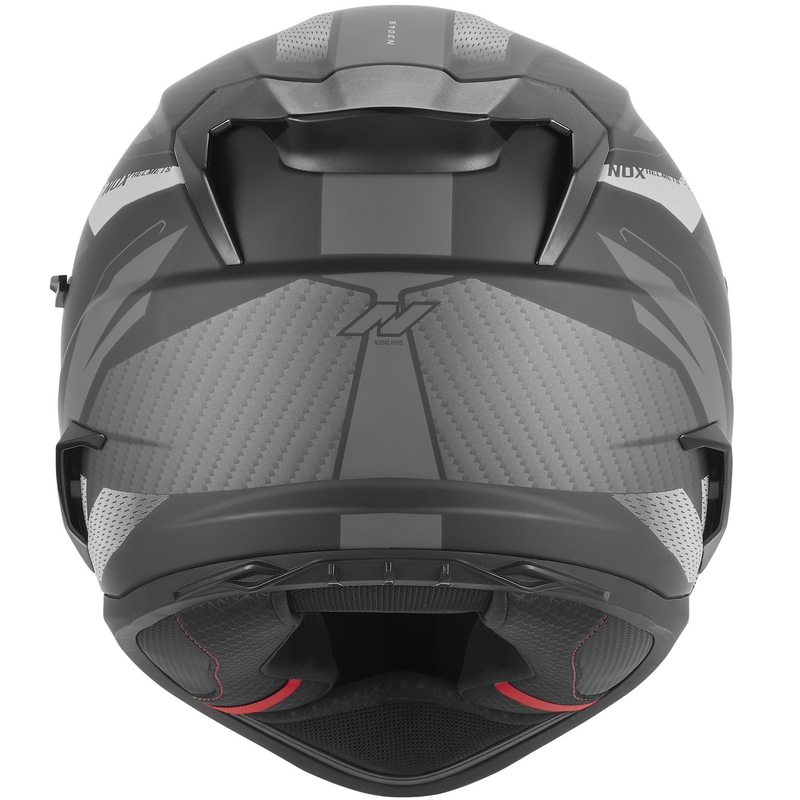Pilna izmēra motocikla ķivere NOX N304-S REVO matēta melna-sudraba