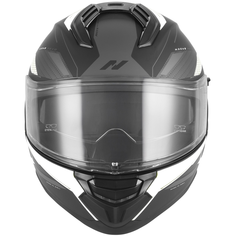 Pilna motocikla ķivere NOX N304-S REVO matēta melna-balta