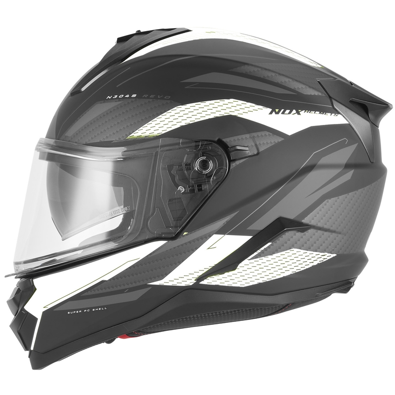 Pilna motocikla ķivere NOX N304-S REVO matēta melna-balta