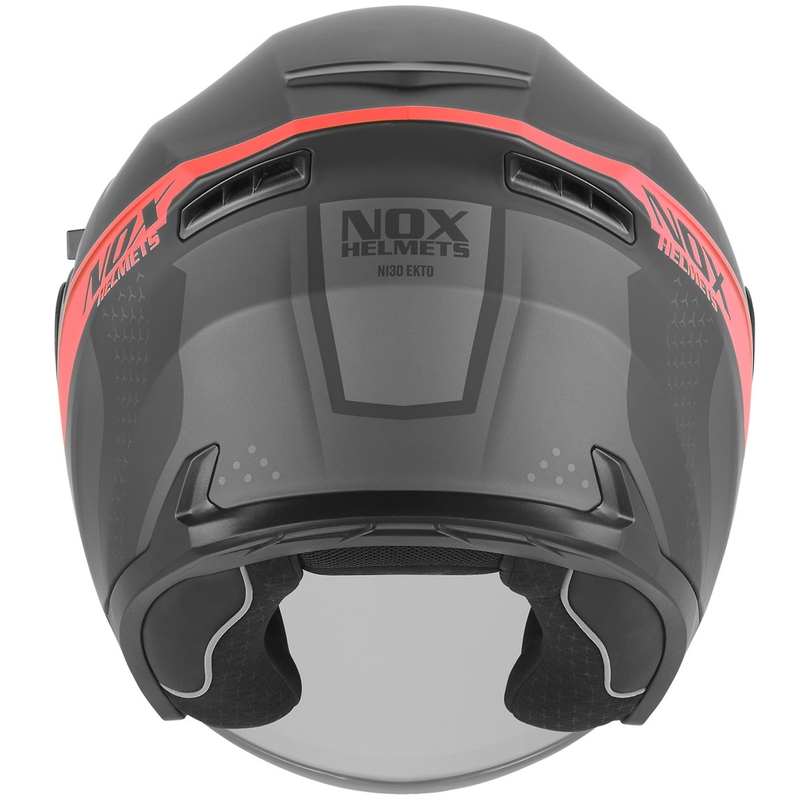 Atvērtā motocikla ķivere NOX N130 EKTO matēti melna-sarkana