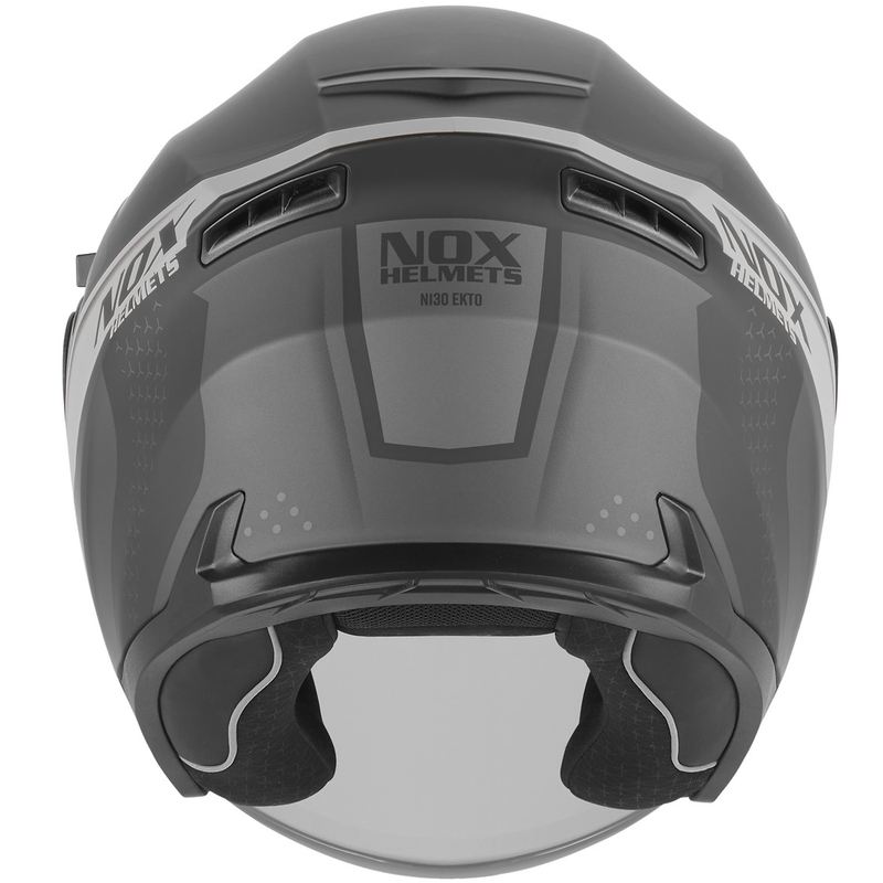 Atvērtā motocikla ķivere NOX N130 EKTO matēta melna-sudraba
