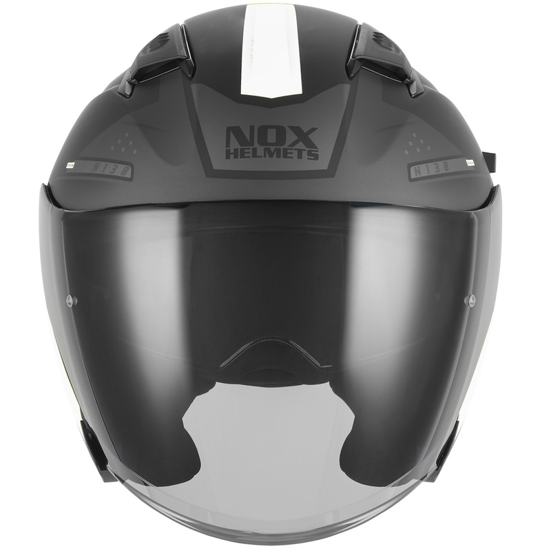 Atvērtā motocikla ķivere NOX N130 EKTO matēta melna-balta