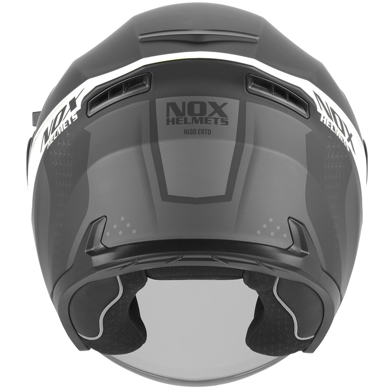 Atvērtā motocikla ķivere NOX N130 EKTO matēta melna-balta