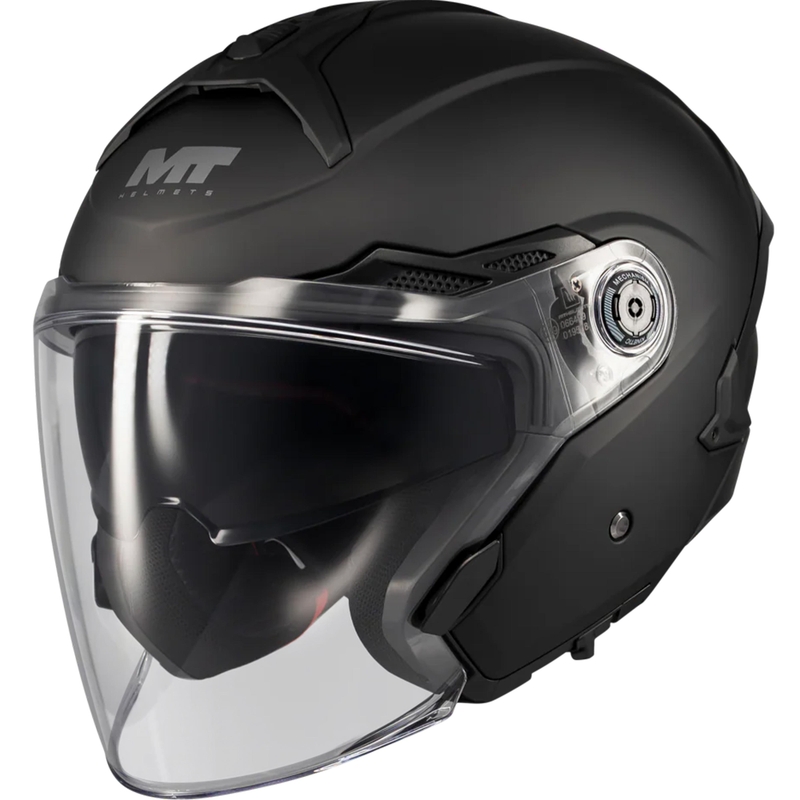 Atvērtā motocikla ķivere MT Cosmo SV Pure A1 matēta melna