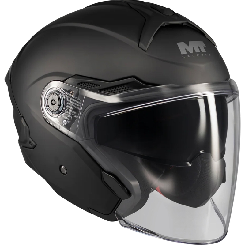 Atvērtā motocikla ķivere MT Cosmo SV Pure A1 matēta melna