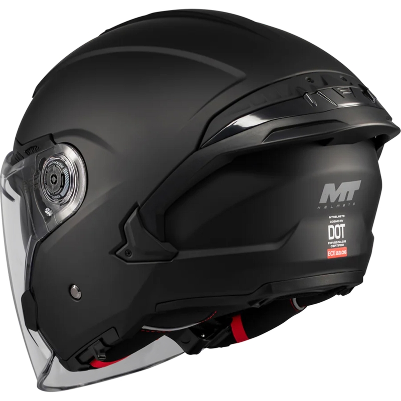 Atvērtā motocikla ķivere MT Cosmo SV Pure A1 matēta melna