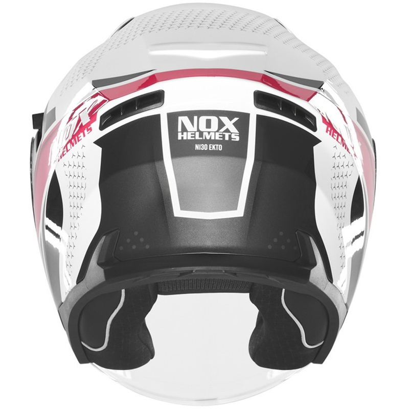 Atvērtā motocikla ķivere NOX N130 EKTO balta-rozā