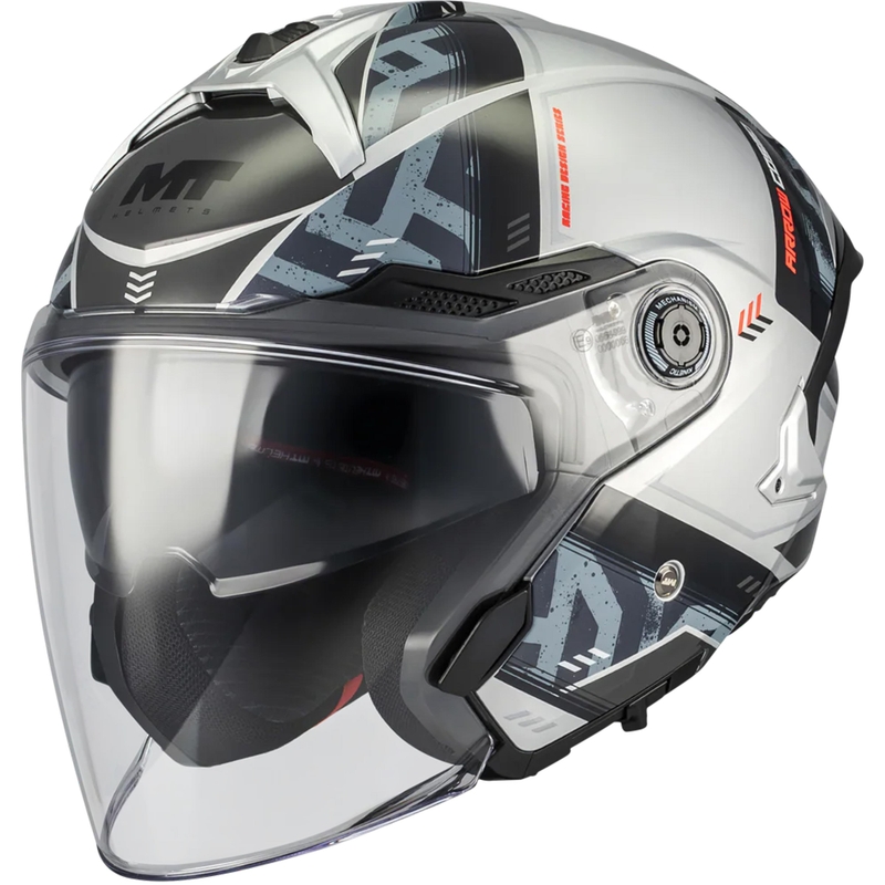 Atvērtā motocikla ķivere MT Cosmo SV Arrow C2 pelēki melna