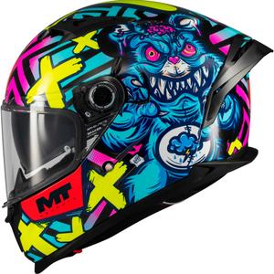 MT Braker SV Crazy Teddy daudzkrāsaina integrālā motocikla ķivere