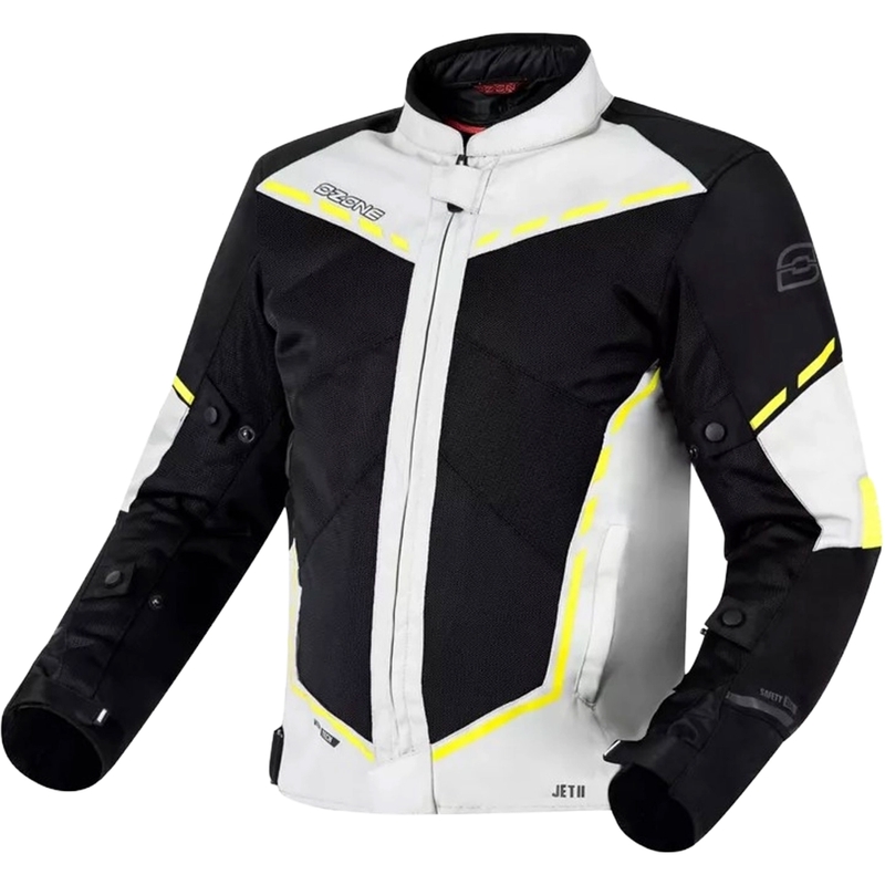 Moto jaka Ozone Jet II pelēk-melnā-fluo dzeltena izpārdošana