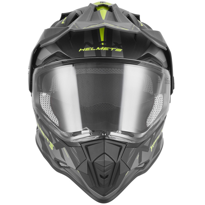 Enduro motocikla ķivere NOX N312 Track matēti melna-fluorēti dzeltena