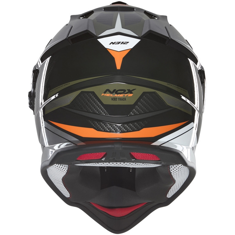 Enduro motocikla ķivere NOX N312 Track haki-oranža