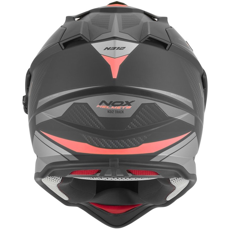 Enduro motocikla ķivere NOX N312 Track matēti melna-sarkana