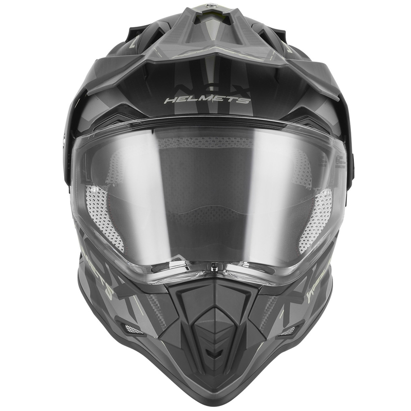 Enduro motocikla ķivere NOX N312 Track matēti melna-sudraba